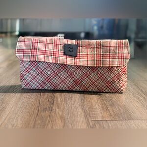 Plaid Red and Cream Clutch